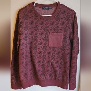 Topman Burgundy Men's Crewneck Sweater